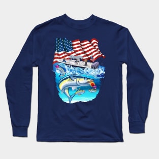 Fishermans Usa Proud America Long Sleeve T-Shirt